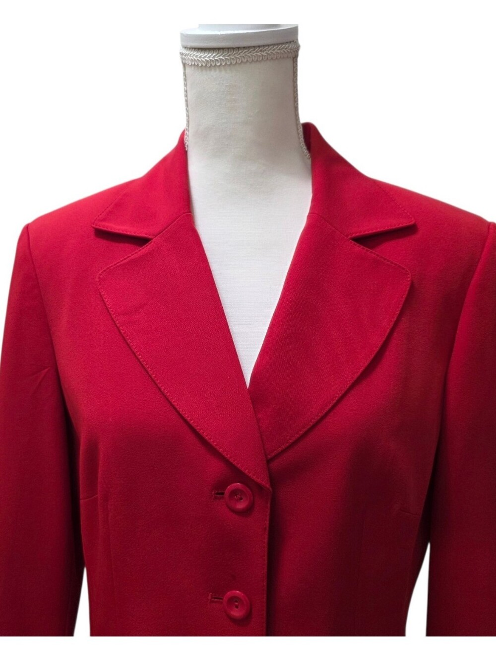 NYP Suits Red 2-Piece Skirt Suit Size 12 Pleated Skirt Career Church Formal - Picture 3 of 11